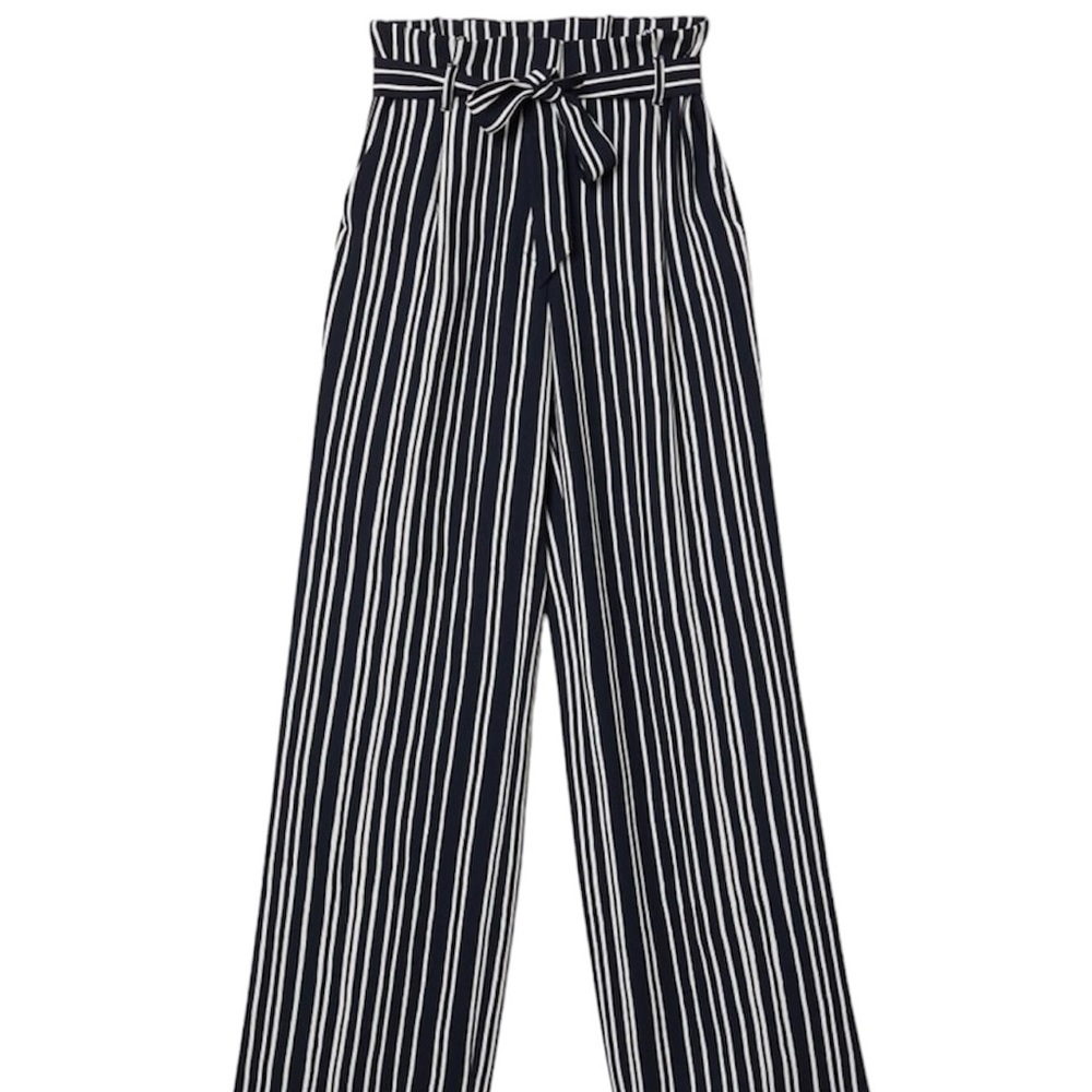 H&M Black/Blue & White Paperbag Pants